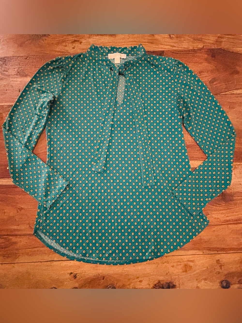 MICHAEL Michael Kors Teal Geometric Print Button-Front Shirt